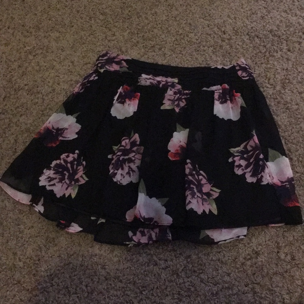 Floral Printed Skater Skirt